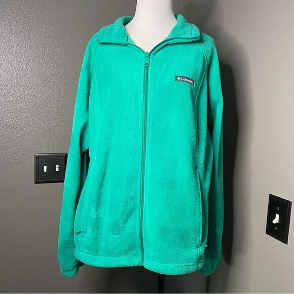 Columbia Women’s Jade Green Full Zip Fleece Jacket HTF color - Picture 1 of 11